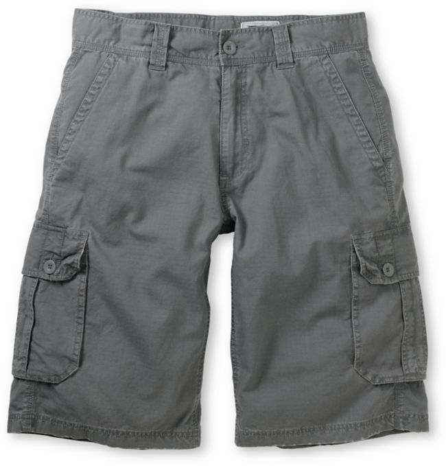 Free World Fiasco Grey Ripstop Cargo Shorts