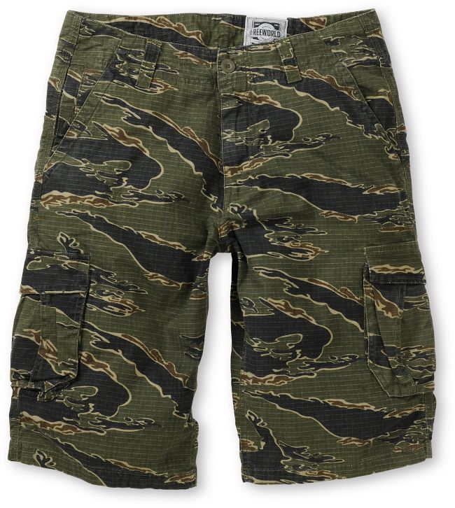 Free World Informant Tiger Camo Ripstop Cargo Shorts