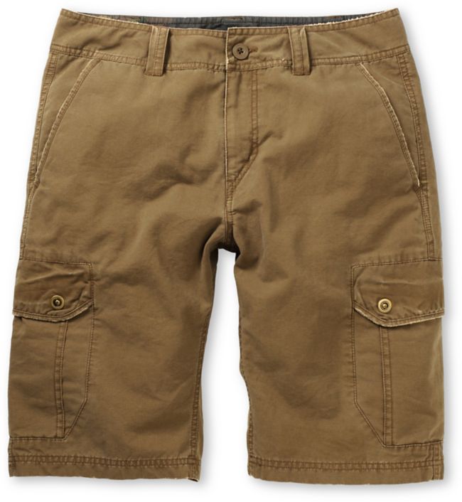 Free World Head Honcho Bedford Dark Khaki Cargo Shorts