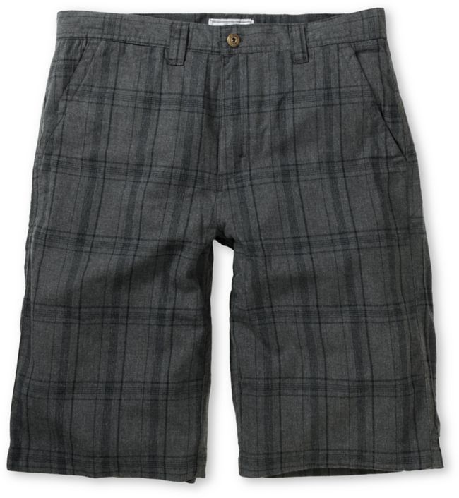 Free World Monitor Grey Plaid Chino Shorts
