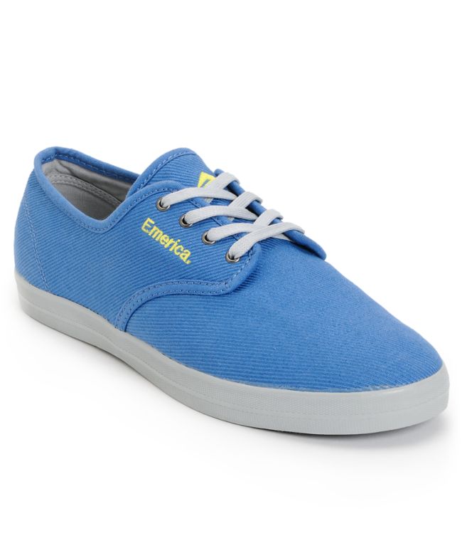 Emerica Wino Blue Canvas & Grey Twill Shoe