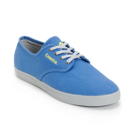 Emerica Wino Blue Canvas & Grey Twill Shoe