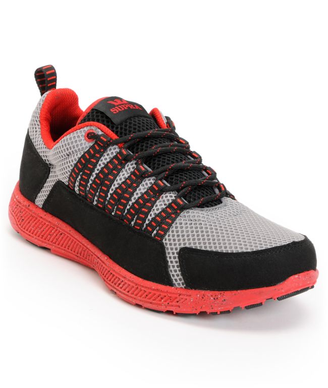 Supra Owen Grey, Black & Red Shoe