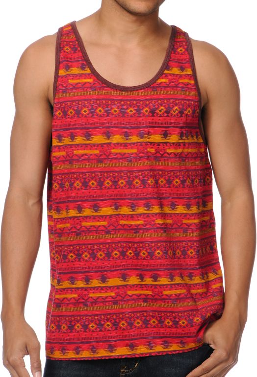 Obey Ottoman Red Pocket Tank Top