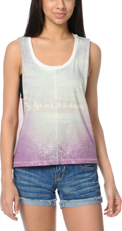 Billabong Hello Bondi Photo Blue Muscle Tank Top