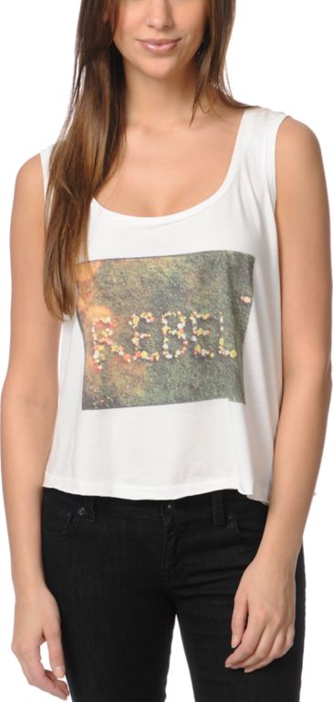 Billabong Flower Me Rebel Natural Muscle Tank Top