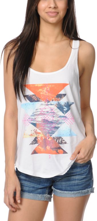 Billabong Clarity All Over White Tank Top