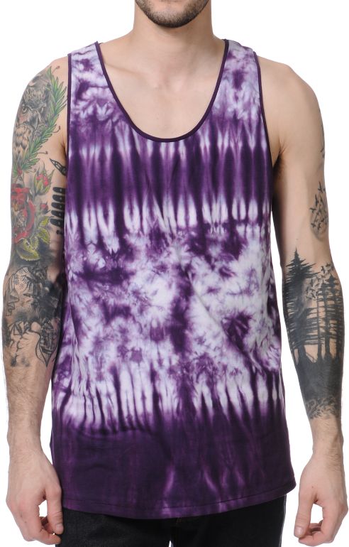 KR3W Screamer Purple Tie Dye Tank Top