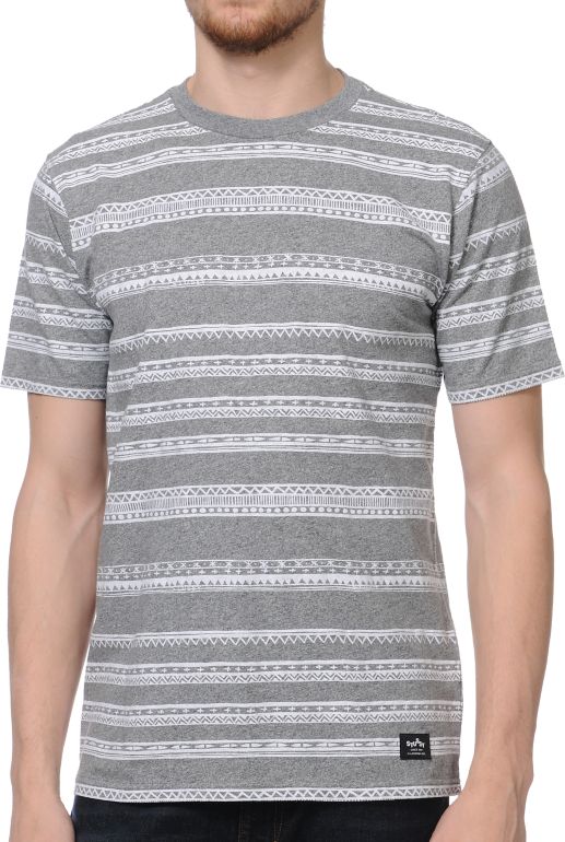 Stussy Tom Tom Grey Knit Tee Shirt