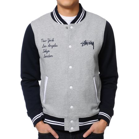 Stussy East West Navy Varsity Jacket