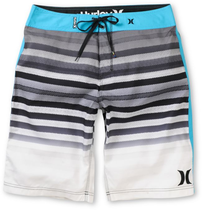 Hurley Crikey Black & Blue Stripe 21 Board Shorts