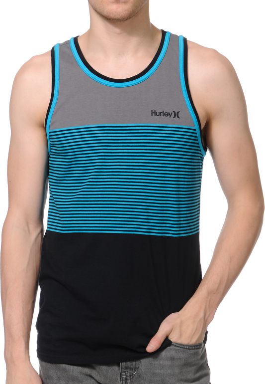 Hurley Blockade Blue Stripe Tank Top