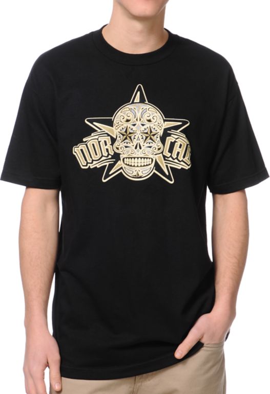 Nor Cal Calavera Black Tee Shirt