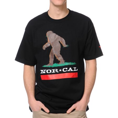Nor Cal Big Foot Country Black Tee Shirt