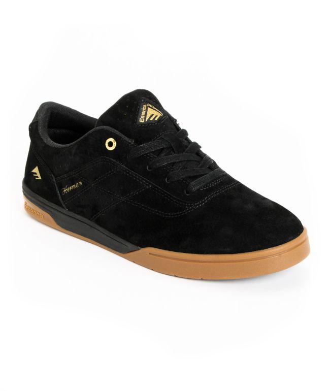 Emerica Bryan Herman G6 Code Black Suede Skate Shoe