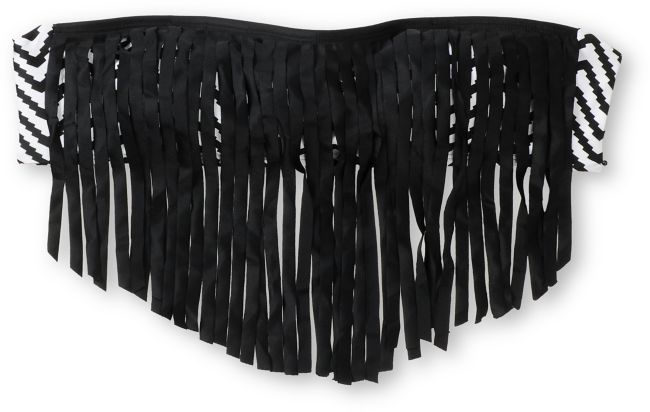 Lira Joey Black Fringe Bandeau Bikini Top
