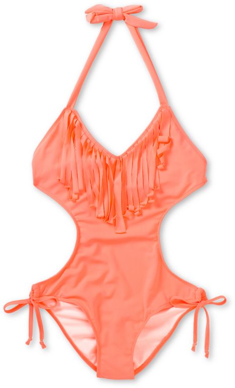 Lira Malibu Coral Fringe One Piece Swimsuit