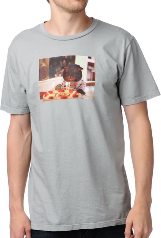 Toddland Kitty B-Day Grey Tee Shirt
