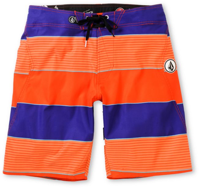 Volcom Maguro Stripe Orange & Purple 20 Board Shorts