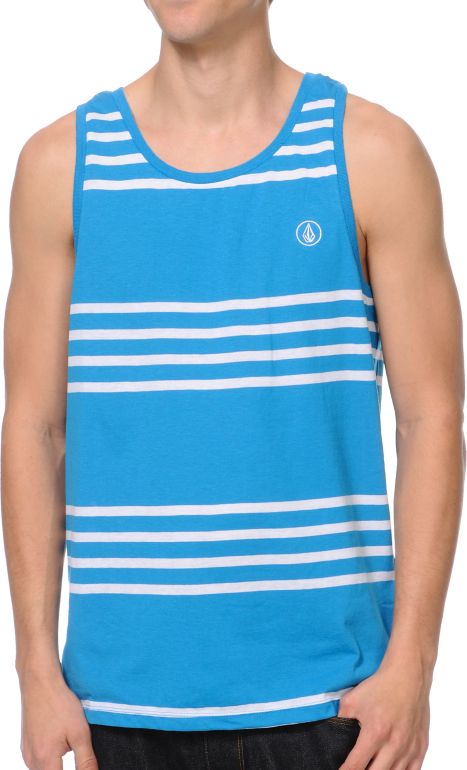 Volcom Circle Square Blue Tank Top