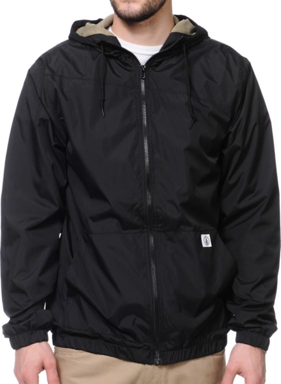 Volcom Ringer Black Windbreaker Jacket
