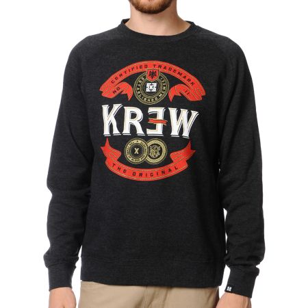 KR3W Superior Charcoal Crew Neck Sweatshirt
