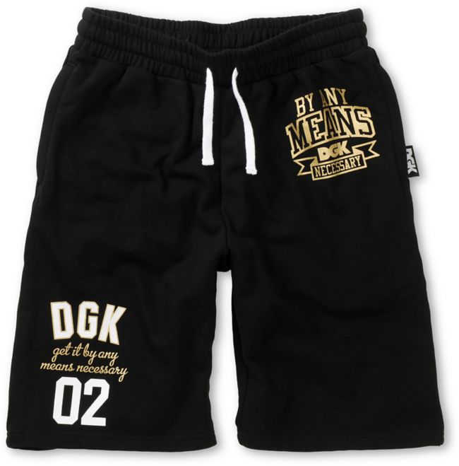DGK By Any Means Black Fleece Shorts