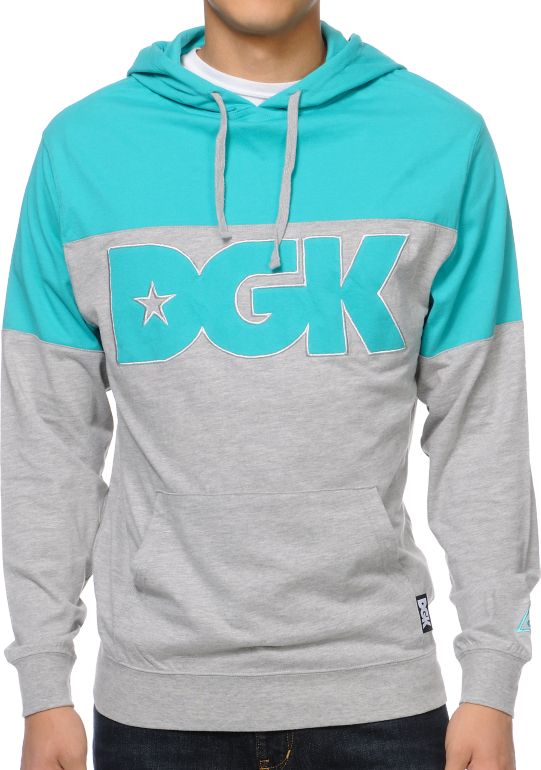 DGK City Teal & Grey Hooded Shirt