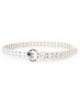 Super Trader Studded White Skinny Belt