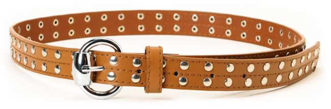 Super Trader Studded Brwon Skinny Belt