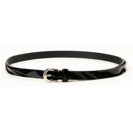 Super Trader Animal Embossed Black Skinny Belt