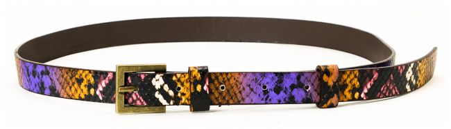 Super Trader Purple Snake Print Skinny Belt