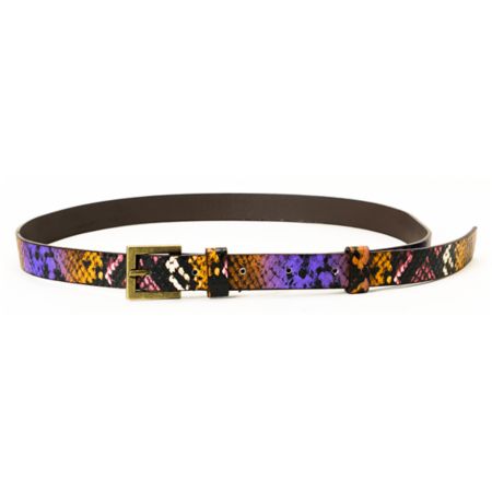 Super Trader Purple Snake Print Skinny Belt