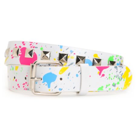 Super Trader White Paint Stud Belt