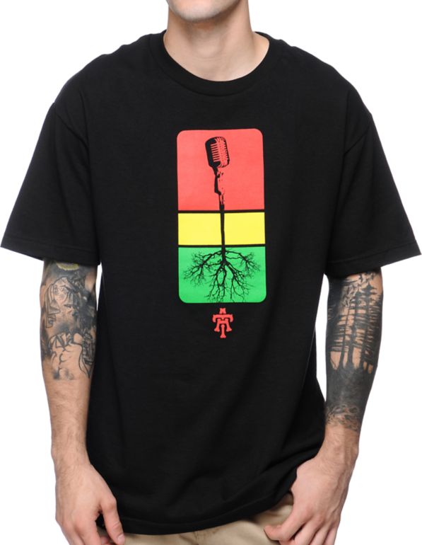 Teruo Mic Roots Black & Rasta Tee Shirt
