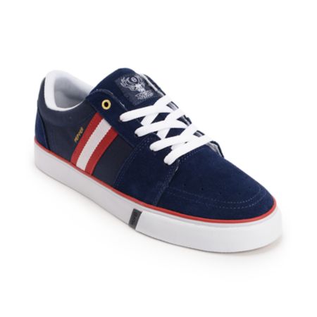 Huf Pepper Pro Navy, Red, & White Suede Skate Shoe