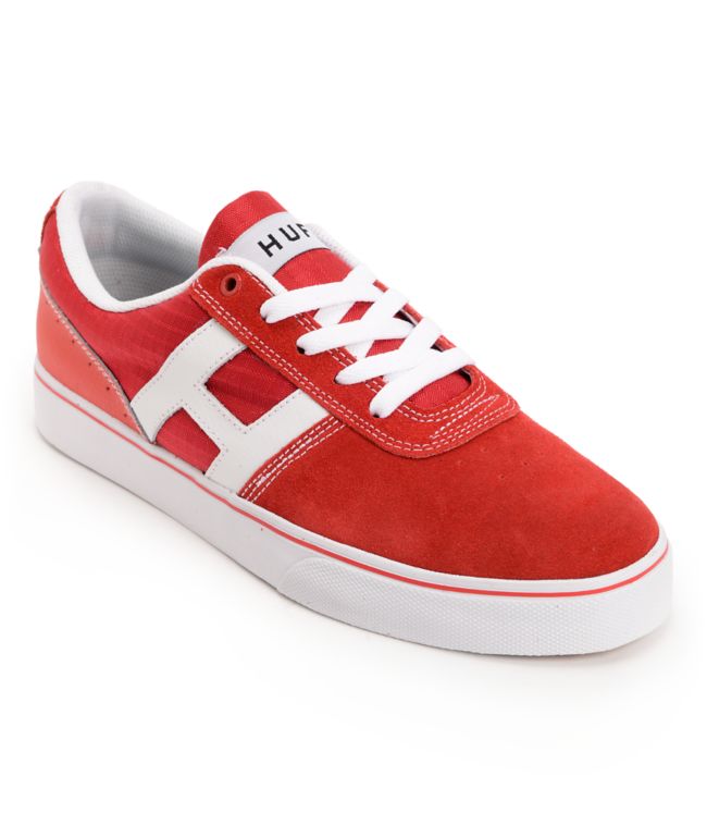 Huf Choice Red & White Suede Skate Shoe