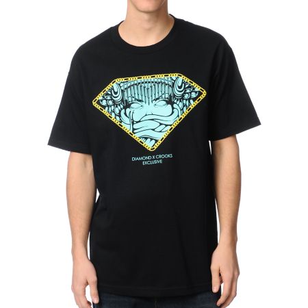 Diamond Supply x Crooks & Castles Exclusive Black Tee Shirt