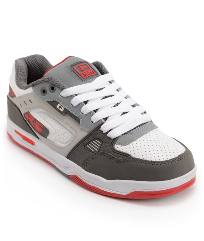 Globe Lock White, Grey & Red Skate Shoe