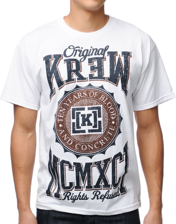 KR3W Contender White Tee Shirt