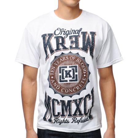 KR3W Contender White Tee Shirt