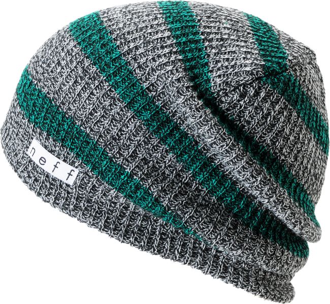 Neff Daily Grey & Green Striped Beanie