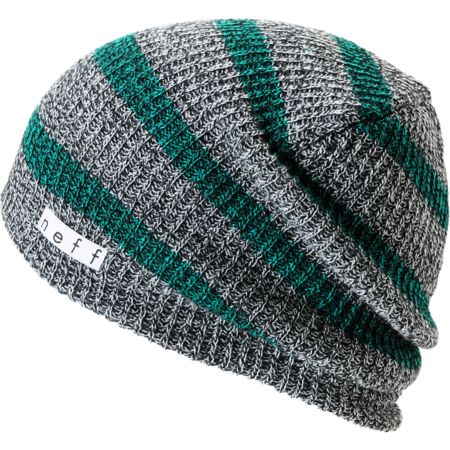 Neff Daily Grey & Green Striped Beanie