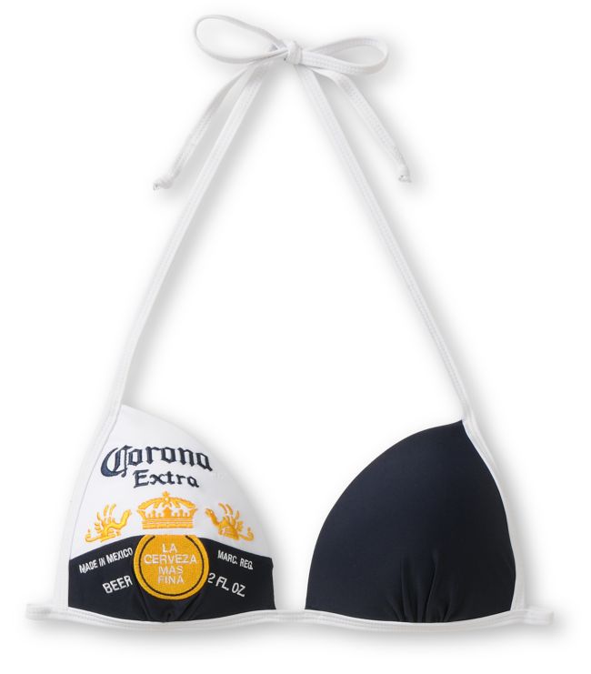 Corona Swim Bottle Label Molded Cup Bikini Top