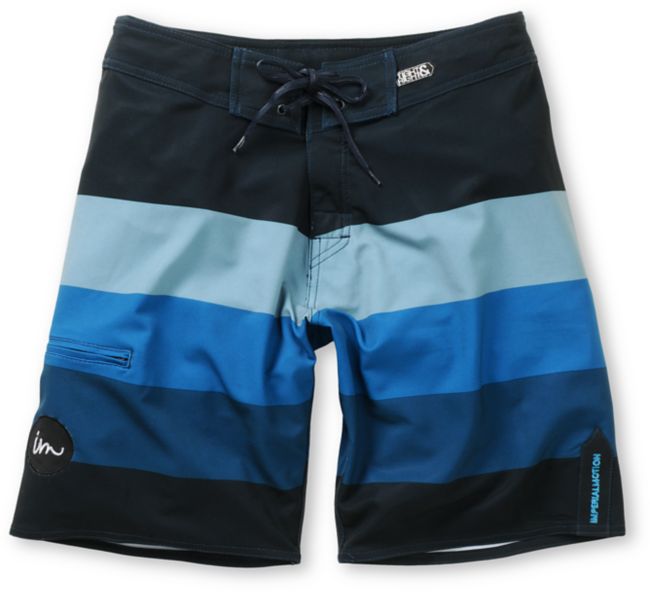 Imperial Motion Milton Navy & Blue Stripe 20 Board Shorts