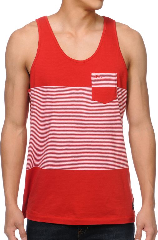 Imperial Motion Intersect Red Stripe Tank Top