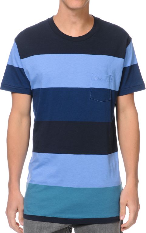 Imperial Motion Rufus Navy & Black Knit Pocket Tee Shirt