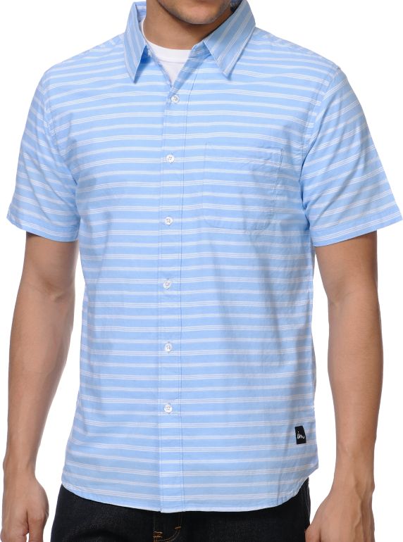 Imperial Motion Dill Light Blue Stripe Button Up Shirt