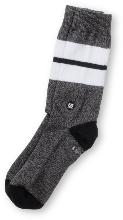Stance Throttle Heathered Black & White Crew Socks