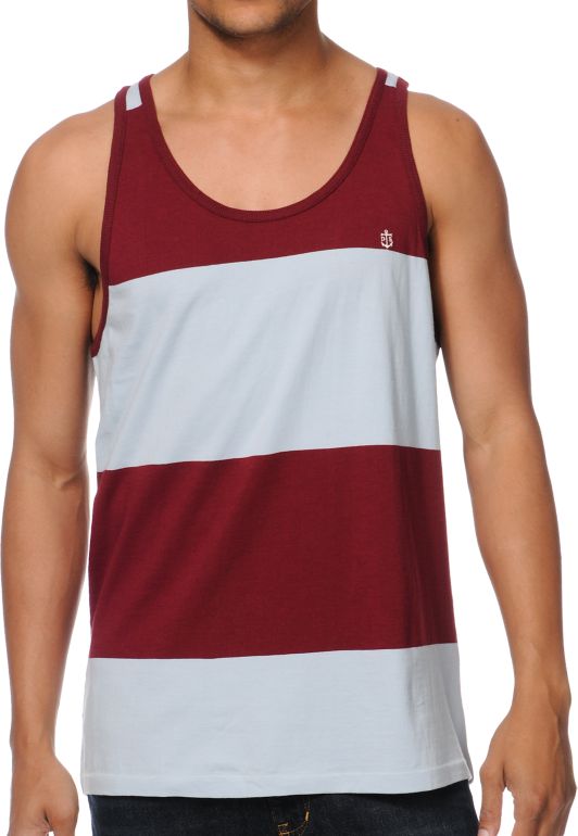 Dark Seas Derrick Red & Blue Stripe Tank Top